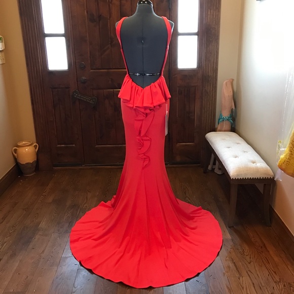JVN Jovani PROM 2018 Ruffle Mermaid Gown! NEW! - Picture 4 of 8